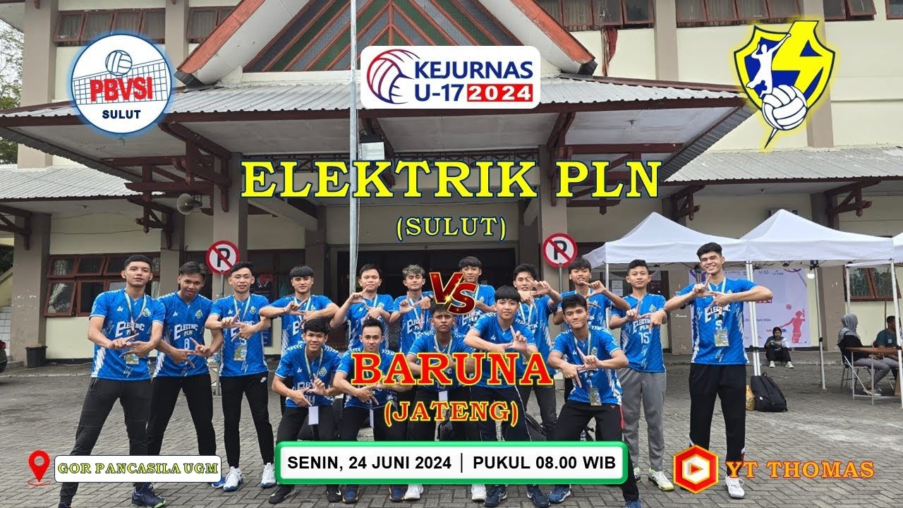 PERTANDINGAN PUTRA ELEKTRIK PLN (SULUT) Vs BARUNA (JATENG) || KEJURNAS U 17 2024