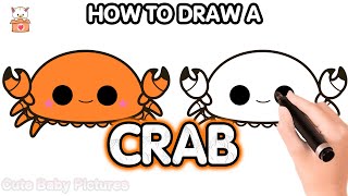 🦀 How to draw a cute crab? Easily and simply! A drawing for kids step by step 🦀