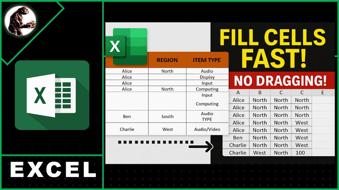 How to Fill Empty Cells in Excel without DRAGGING - YouTube
