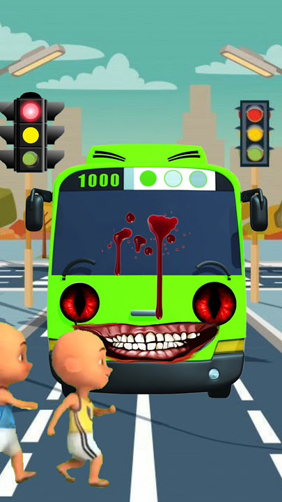 Upin Ipin Hampir Ke Tabrak Mobil Bus Tayo Hantu Yang Sangat Seram #upinipin #bus #bustayo