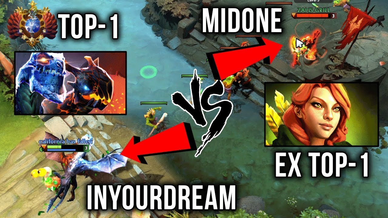 TOP-1 inYourdreaM Jakiro vs ex-TOP-1 Midone Windranger EPIC Mid Battle - Dota 2