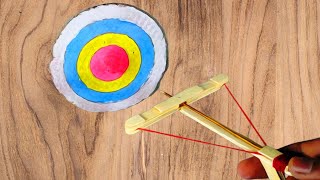 How To Make a Crossbow With Popsicle Sticks | diy projects | Mini Crossbow