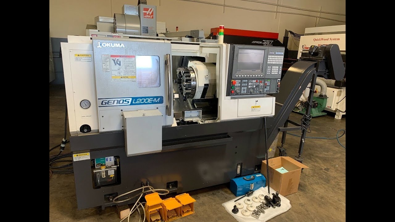 2009 OKUMA GENOS L200 EM CNC Lathe LIVE TOOLING CNC0718 - YouTube