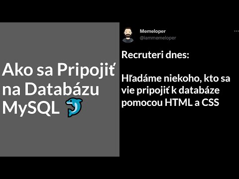 Online Kurz Databázy a SQL - Ako sa Pripojiť na Databázu MySQL (WebSupport a DBeaver)? 🛢️
