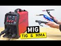 6 in 1 multi welding machine mig spot tig mma  arccaptain mig200  unboxing and test