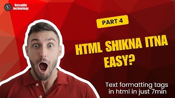 HTML Chapter 3 – HTML Text Formatting Explained | Bold, Italic, Underline & More (Hindi) #coding