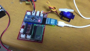 arduino にサーボと超音波センサーつけました