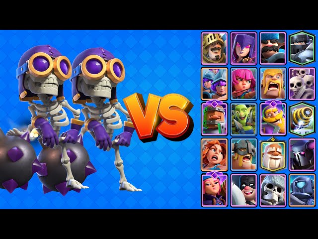 2 BOMBARDEROS EVOLUCIONADOS vs TODAS LAS CARTAS TERRESTRES | Clash Royale class=