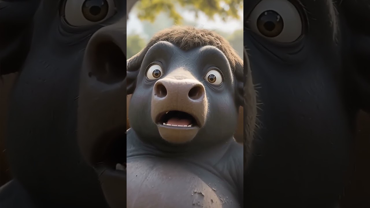 AI Fat Orange Cat s Explosive Buffalo, fighting, 