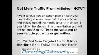 Article Marketing Tips - Article Marketing Strategy To Increase Web Site Traffic Overnight