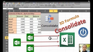 MS Excel 3D Formula and Consolidate Urdu Lecture by Javed Iqbal/ Iqbal Virtual Academy