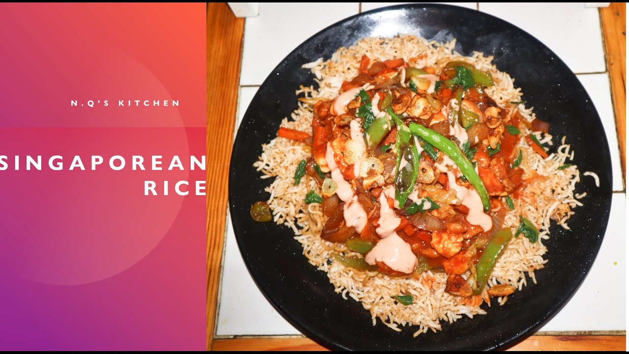 Quick and Easy Singaporean Rice Recipe in Urdu/Hindi N.Q's Kitchen