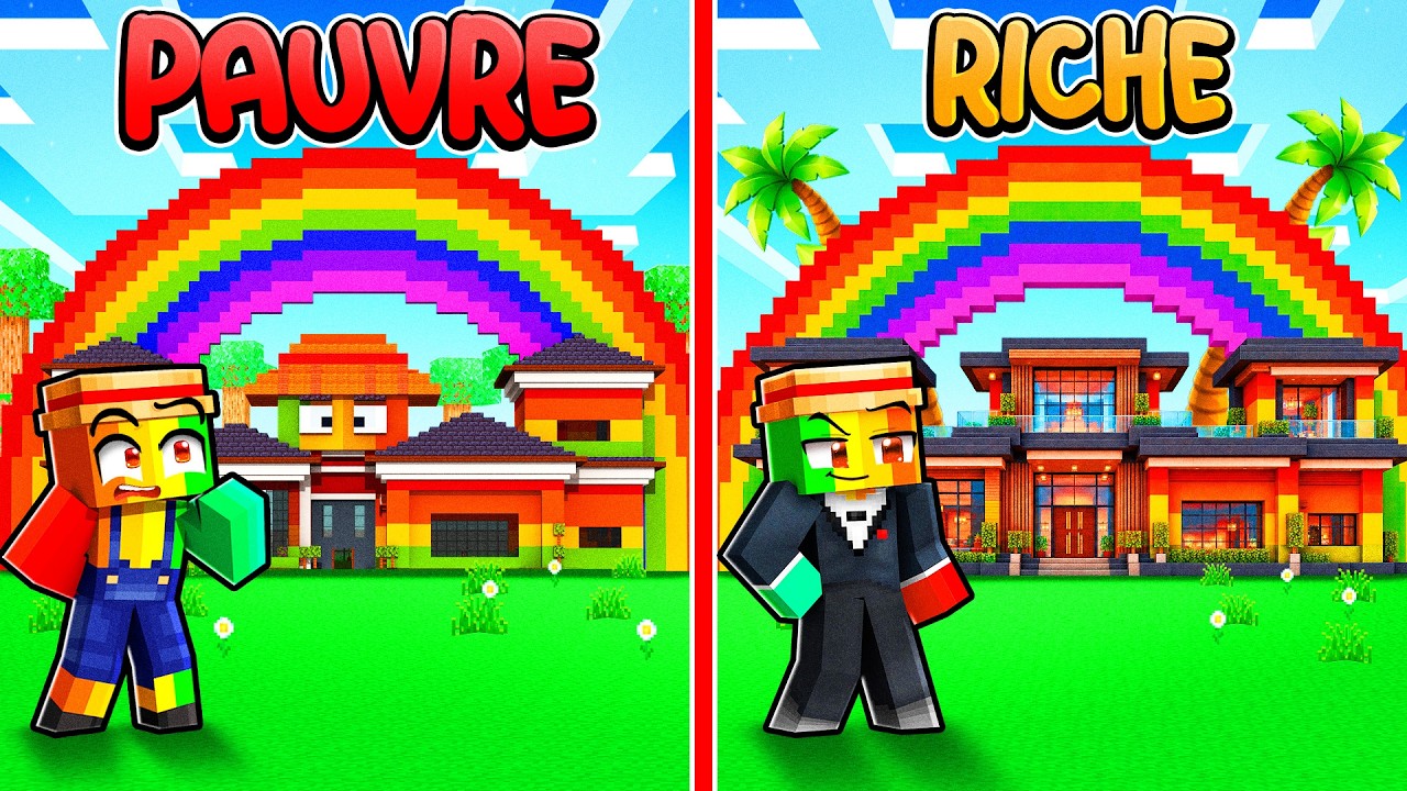 Maison de Awariz PAUVRE vs VILLA de Awariz de Riche sur Minecraft !