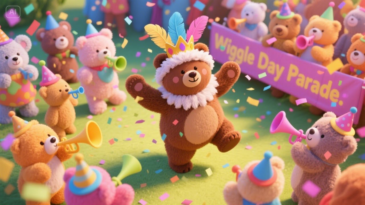 Cuddly Bear, Wiggle There | Fun Dance Song for Kids | Adorable Bear Movement Rhyme for Toddlers