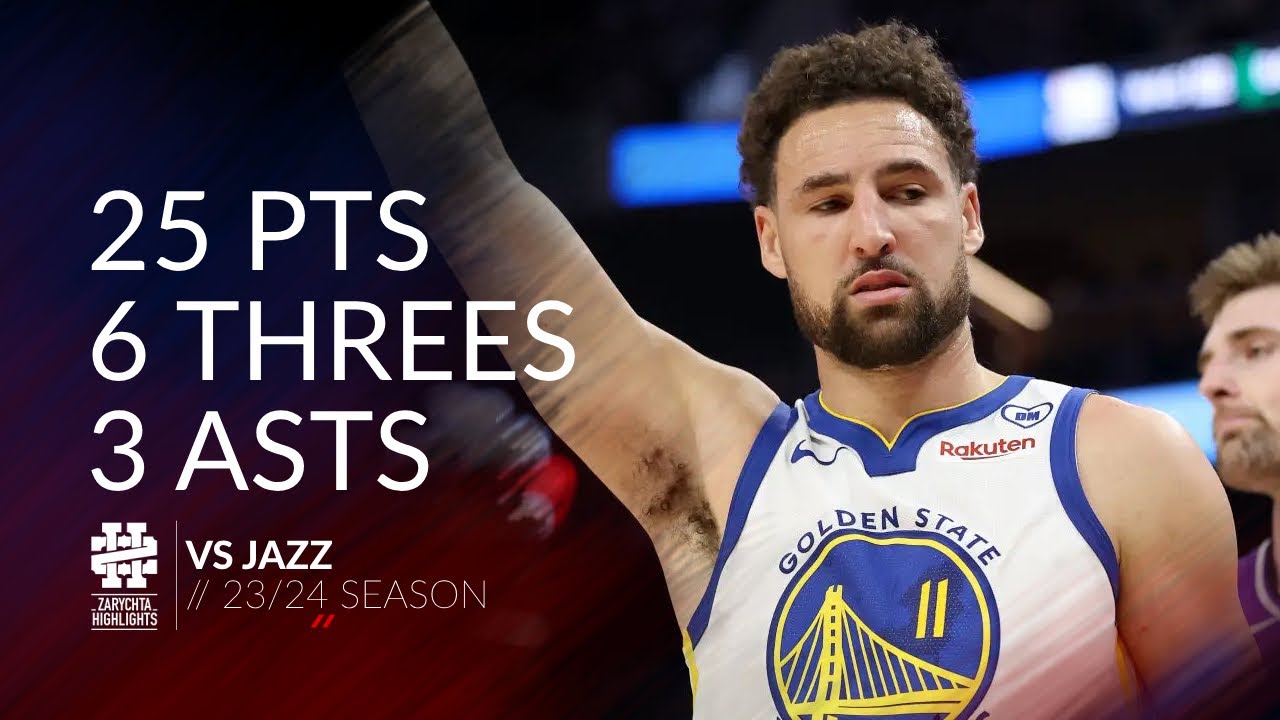 klay-thompson-25-pts-6-threes-3-asts-vs-jazz-23-24-season-youtube