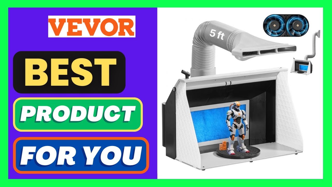 VEVOR Airbrush Spray Booth, Dual Fans, 21.5 x 18.7