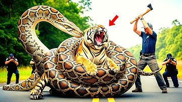 EPIC RESCUE | GIANT PYTHON attacks TIGER, luckily rescued by BRAVE RESCUE TEAM
