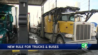 California's ban on big rigs and buses made before 2010 goes into effect in January