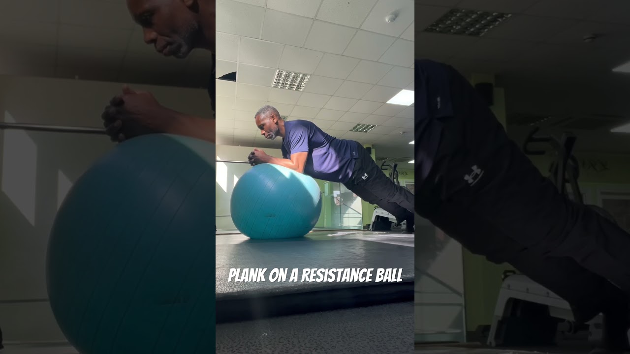Plank on a Resistance Ball #core #balance #fun