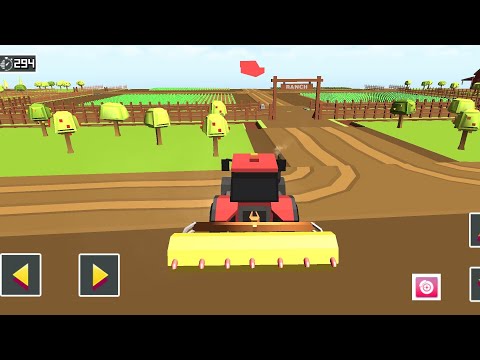 Blocky Plow Farming Harvester Simulator 2 - Spraying Cotton Culture | Android Farming Simulator /ios