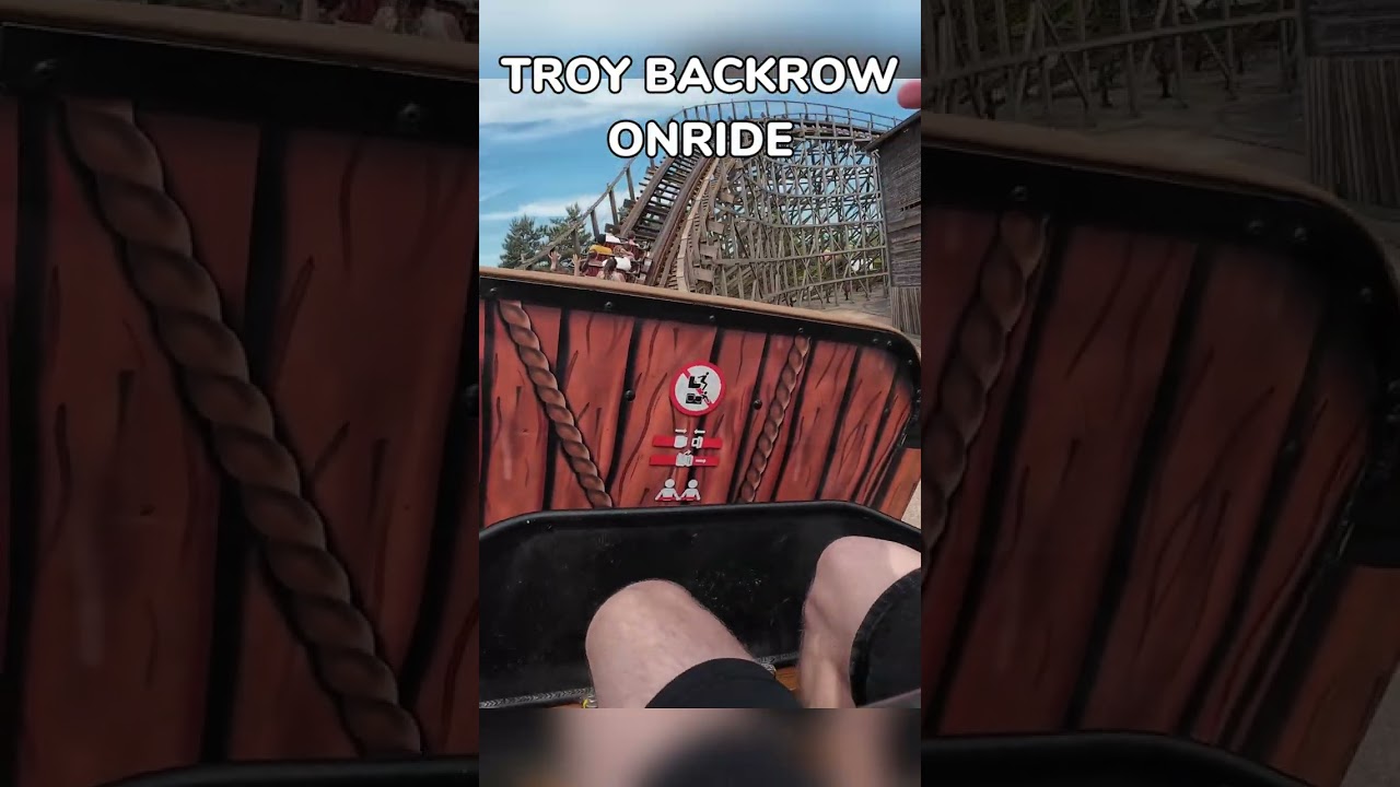 Troy Backrow Onride POV, Toverland Netherlands, GCI Wooden Roller Coaster