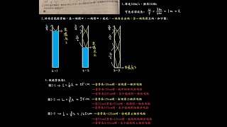 高三|聲音的共振|共鳴空氣柱實驗時，聲速為340公尺/秒，音叉頻率為340赫，若僅能找到兩個共鳴點，則玻璃管長之範圍為何?