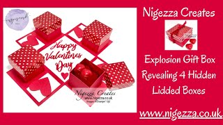 Explosion Gift Box Revealing 4 Hidden Lidded Boxes