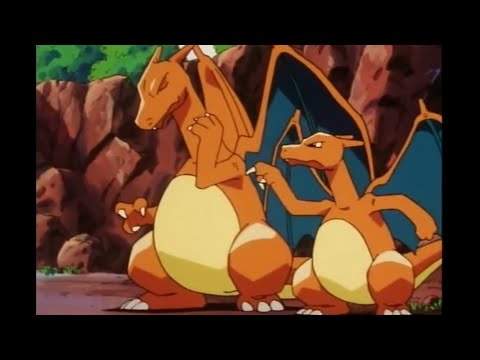 Ash's Charizard acting Strong infront of other Charizards of Charicific Valley.