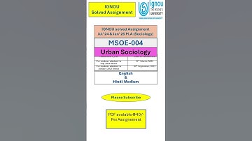 MSOE 004 solved assignment 2024-25 in English #ignousolvedassignment  #msoe #sociology #mso
