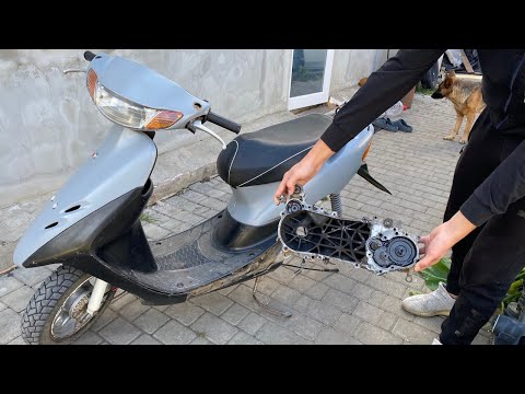 Гудит редуктор на скутере! Ремонт редуктора Honda Dio 34! Люфт вала на редукторе Разборка двигателя