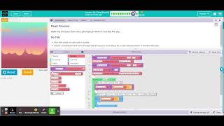 Code.org - Interactive Animations and Games - Lesson 14 Page 10 - Magic Dinosaur