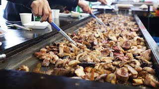 Hongdae for adults! Unlimited refills of pork parts invaded by young people! / Korean street food