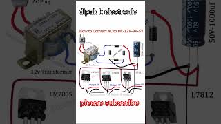 How To Convert Ac To Dc 12v 9v 5v shorts electronic electric