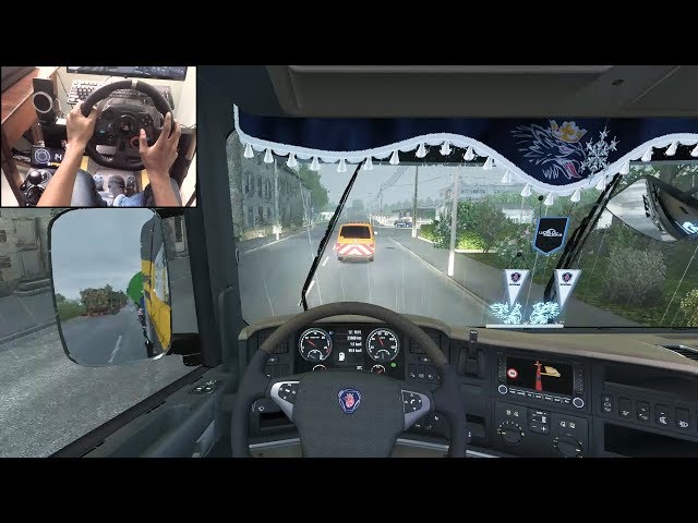 scania r620 rainy drive special transport euro truck simulator 2 logitech g29 gameplay