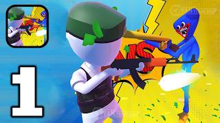 Army Commando Stick vs Rainbow - Gameplay Walkthrough Part 1 Tutorial Make Troops (Android,iOS) screenshot 2