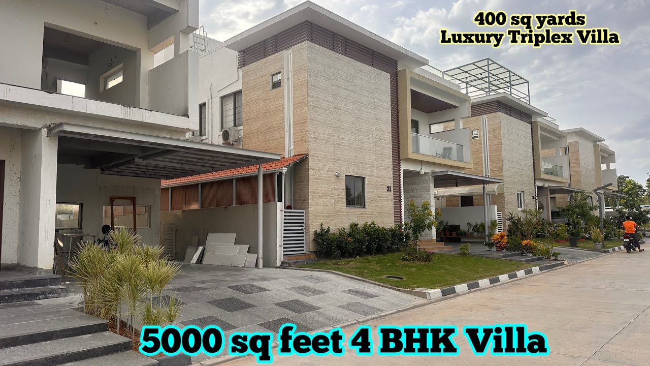 || 400 sq yards || 4BHK Luxury Triplex villa for sale in Gated community, Hyderabad ( 5000 sq feet )