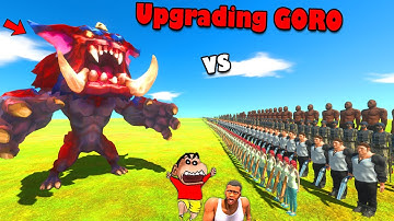 Upgrading GORO THE GIANT 2nd TIME in Animal Revolt Battle Simulator | CHOP SHINCHAN FRANKLIN