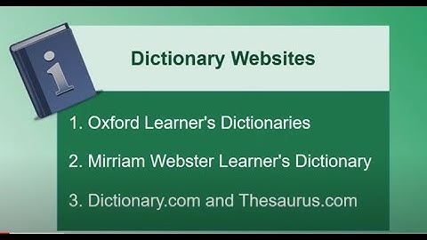 Online Dictionaries and Thesaurus