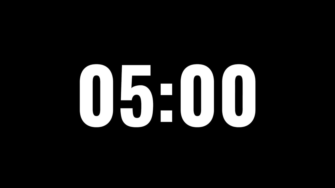 5 Minute Timer | Quick Countdown | No Music - YouTube