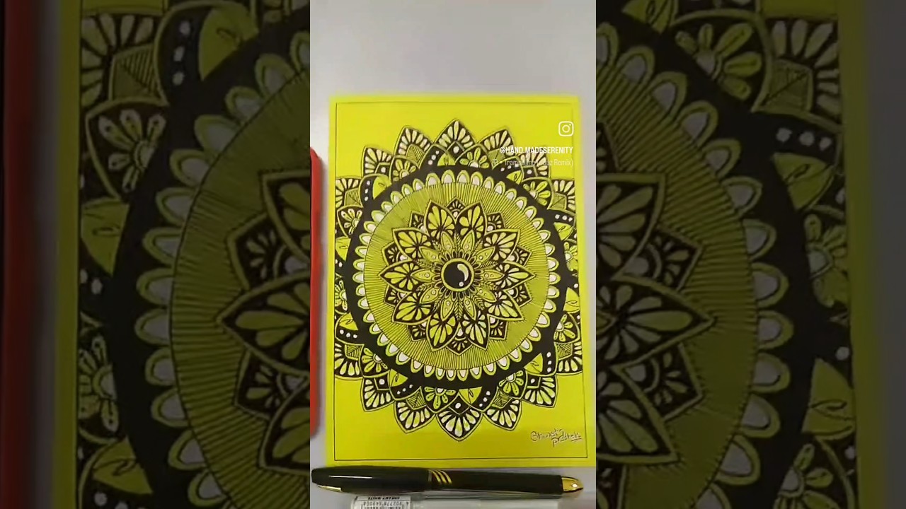 Relaxing Pen Mandala Art on Paper | Hand-Drawn Mandala Design | Serenity Studio