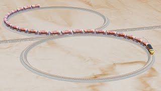 "Trains vs Infinite Loop Rail Tracks - Beamng Drive" screenshot 5