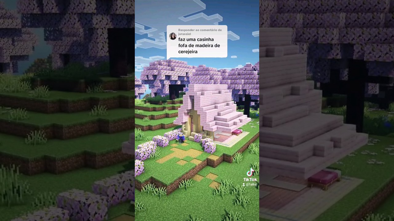 COMO CONSTRUIR UMA CASA COM MADEIRA DE CEREJEIRA - Minecraft