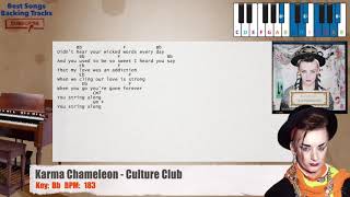 🎹 Karma Chameleon - Culture Club Piano Backing Track with chords and lyrics