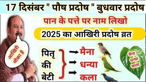 17 दिसंबर पौष प्रदोष बुधवार | पितृ की बेटी के नाम का ये उपाय करना | pradeep mishra pradosh ke upay 