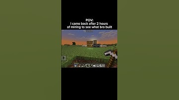 POV:I came back after 2 hours of mining to see what bro built || #minecraft #minecraftedit #memes