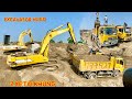 2 Máy xúc khổng lồ komatsu pc300 xúc cát lên xe tải Howo | 2 giant excavators vs 2 big trucks