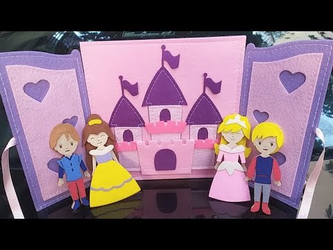 CÔNG CHÚA HOÀNG TỬ - SÁCH VẢI LÂU ĐÀI MÀU HỒNG - Quiet book pricess & princess (Chim Xinh)