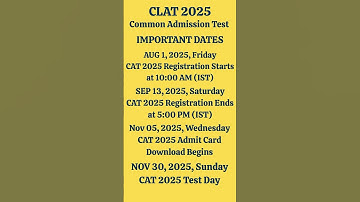 CAT 2025 Important Dates || MBA Exam 2025 || Common Admission Test #cat2025 #mba #catexam #mbaexam