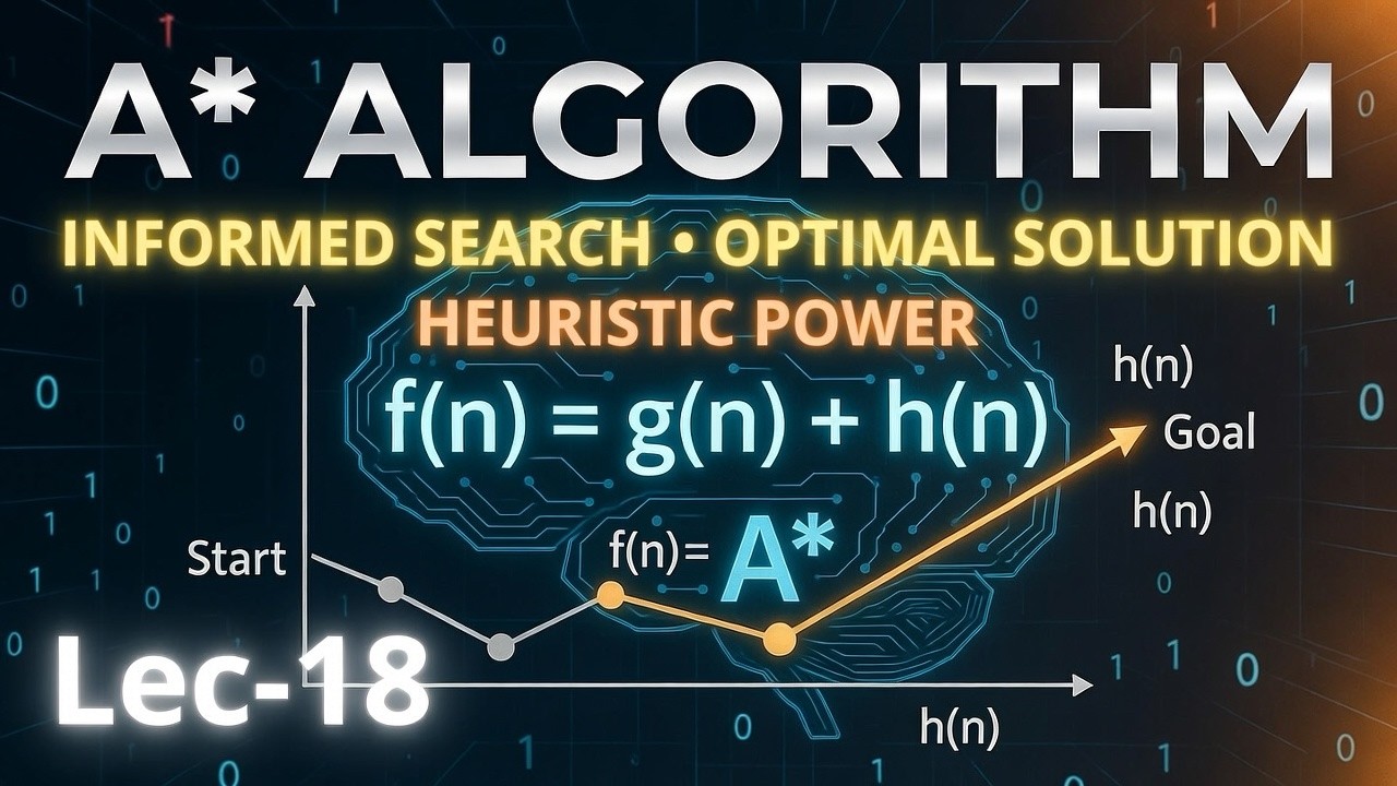 Lec-18 : A* Algorithm in Artificial Intelligence: Informed Search ...