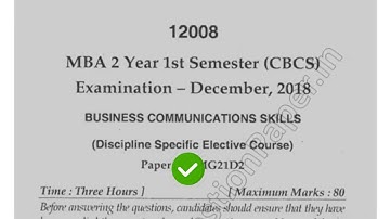 2018 Mdu MBA 1st Sem Business Communication Skill Question Paper #MduQuestionPaper